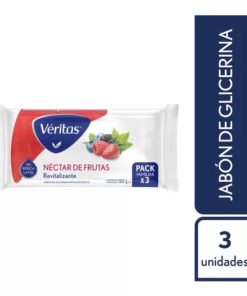 JABON GLIC VERITAS 3  X 120 G. NECTAR DE FRUTAS